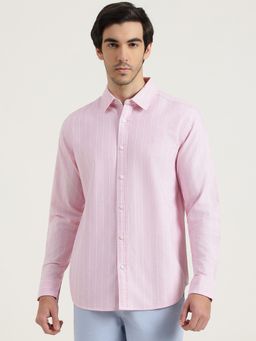 United Colors of Benetton - Men Pink Pure Cotton Collar Neck Shirt