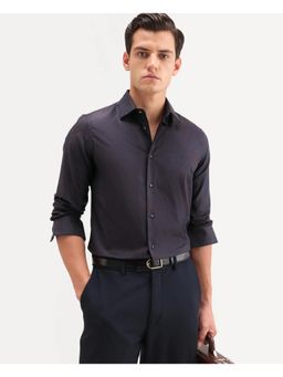 Rare Rabbit - Men Maroon Cotton Collar Neck Shirt