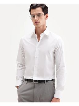 Rare Rabbit - Men White Cotton Collar Neck Shirt