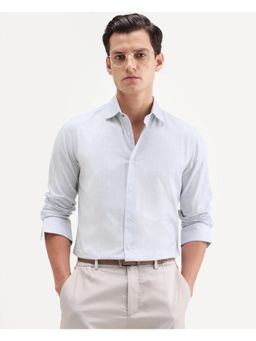 Rare Rabbit - Men Blue Cotton Collar Neck Shirt