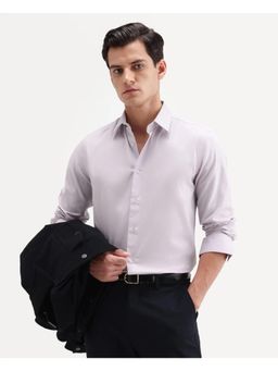 Rare Rabbit - Men Purple Cotton Collar Neck Shirt