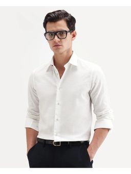 Rare Rabbit - Men White Cotton Collar Neck Shirt