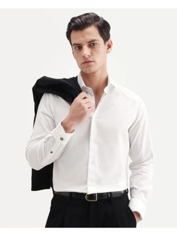 Rare Rabbit - Men White Cotton Collar Neck Shirt