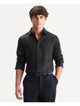 Rare Rabbit - Men Black Lyocell Collar Neck Shirt