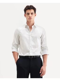 Rare Rabbit - Men White Cotton Collar Neck Shirt