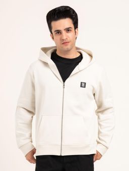 Red Tape - Men Beige Polycotton Hooded Hoodie