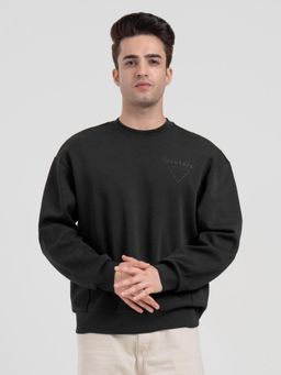 Red Tape - Men Black Cotton Blend Round Neck Sweatshirt