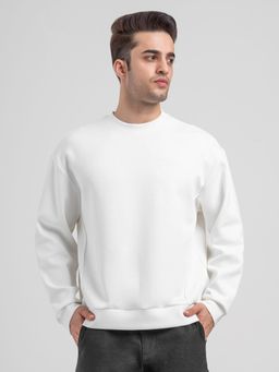 Red Tape - Men White Cotton Blend Round Neck Sweatshirt
