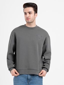 Red Tape - Men Olive Cotton Blend Round Neck Sweatshirt