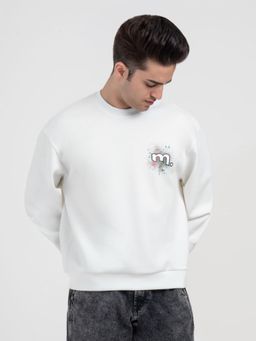 Red Tape - Men Off White Polyester Blend Round Neck Sweatshirt