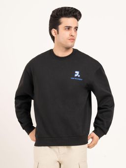 Red Tape - Men Black Polycotton Round Neck Sweatshirt