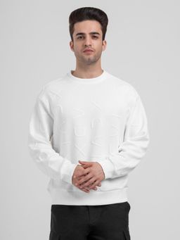 Red Tape - Men White Polyester Round Neck Sweatshirt