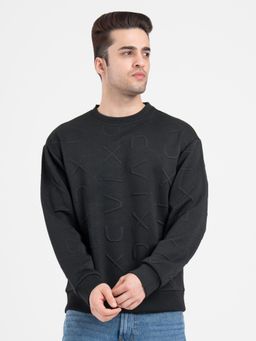 Red Tape - Men Black Polyester Round Neck Sweatshirt