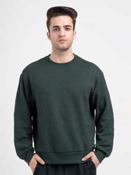 Red Tape - Men Green Polyester Blend Round Neck Sweatshirt