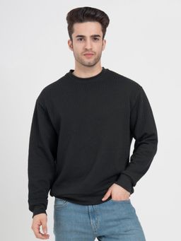 Red Tape - Men Black Polyester Round Neck Sweatshirt