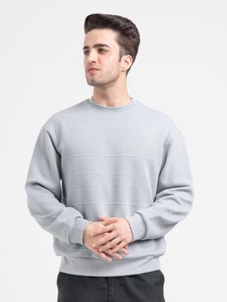 Red Tape - Men Grey Polyester Round Neck Sweatshirt