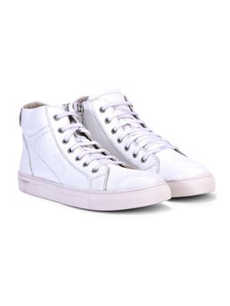 WOODLAND - White Mid-Top Sneaker for Women