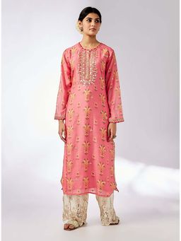 Gopi Vaid - Women Cotton Floral Kurta and Palazzo