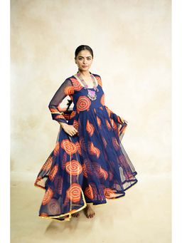 Gulabo Jaipur - Women Georgette Printed Anarkali Kurta with Pant and Dupatta