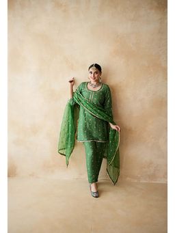 Gulabo Jaipur - Women Chanderi Embroidered Kurta with Pant and Dupatta