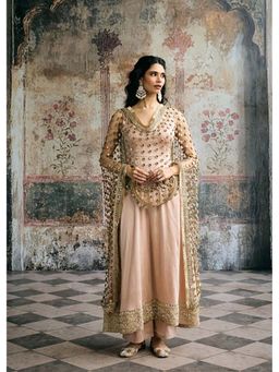 Lea Clothing - Women Silk Embroidered Anarkali Kurta and Pant