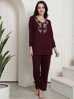 Secret Wish - Purple Winter Night Suit (Set of 2)