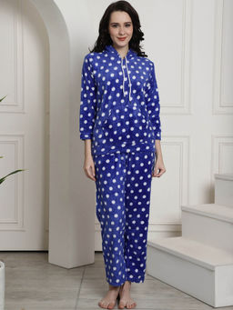 Secret Wish - Blue Polka Dots Winter Night Suit (Set of 2)