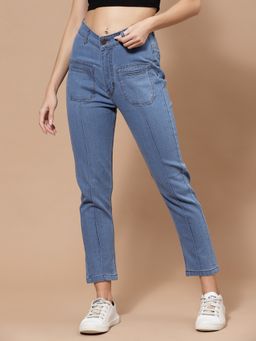 KASSUALLY - Women Light Blue Front Pocket Detailed Jeans