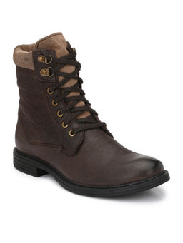 Delize - Solid Brown Lace-up Boots