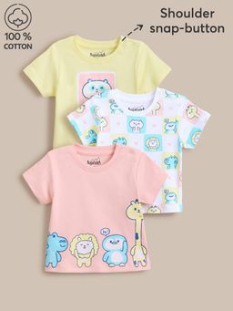 Hopscotch - Multi-Color Printed T-Shirts (Pack of 3)