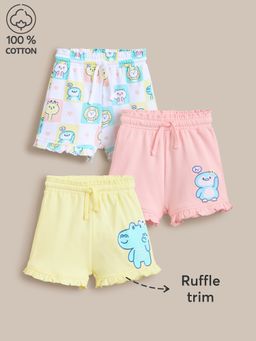 Hopscotch - Multi-Color Printed Shorts (Pack of 3)