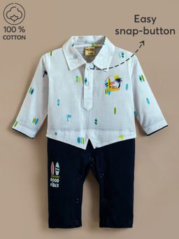 Hopscotch - White Graphic Romper