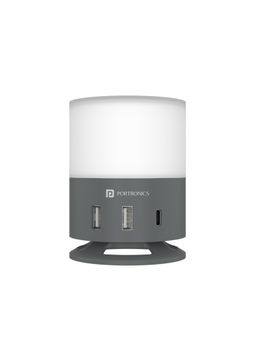 Portronics - Brillo 4 Charging Station,RGB Light with 2USB +1 Type C Port Output,Type C Cable Included