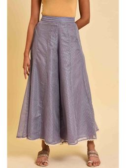 W - Purple Printed Divided Culottes