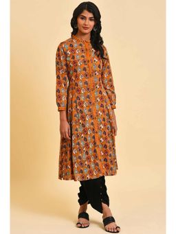 W - Yellow Aztec Dress & Dhoti Pant (Set of 2)