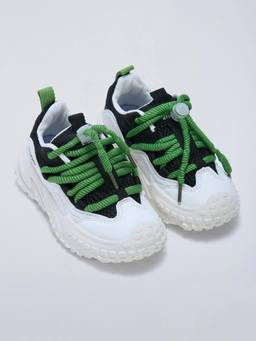 Hopscotch - Boys White Textured Athletic Running Shoes