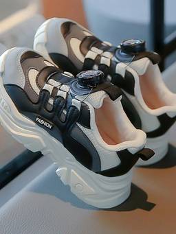 Hopscotch - Boys Black Colour-Block Athletic Running Shoes