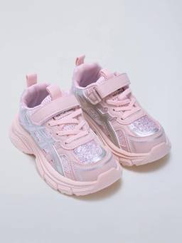 Hopscotch - Glitter Athletic Running Shoes with Pull Tabs