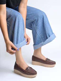 Shoetopia - Brown Loafers - Stylish Slingback Slip-On Bally