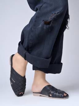 Shoetopia - Black Mules Sandals Slip-On Formal Office Elegant Party