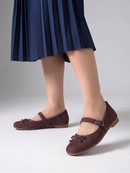 Shoetopia - Brown Comfortable with Bow Design Soft Cushion Ballerinas