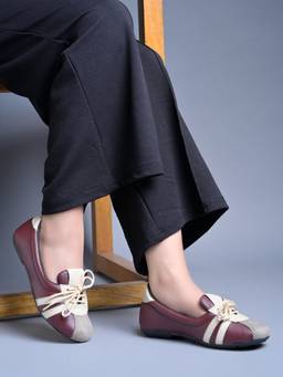 Shoetopia - Maroon Classic Ballerinas Flats