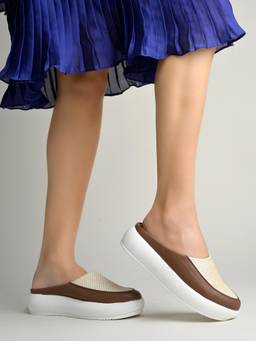 Shoetopia - Brown Casual Lightweight Everyday Mules Comfortable