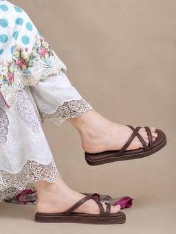 Shoetopia - Slide Flats Cushioned Comfort Cross
