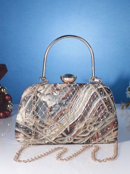 SWISNI - Printed Embellished Clutch Bag (S)