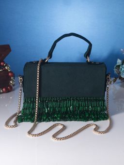 SWISNI - Green Heavy Mdf Luxury Clutch Bag (S)