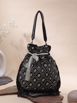 SWISNI - Heavy Embellished Potli Black (S)