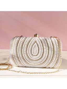 SWISNI - Partywear Party Pearly Embellished Clutch Bag (S)