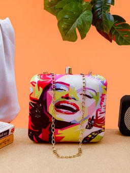 SWISNI - Modern 3D Printed Mdf Clutch Cum Sling Bag (S)