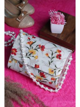 SWISNI - Floral Yellow Printed Women Flap Clutch (S)